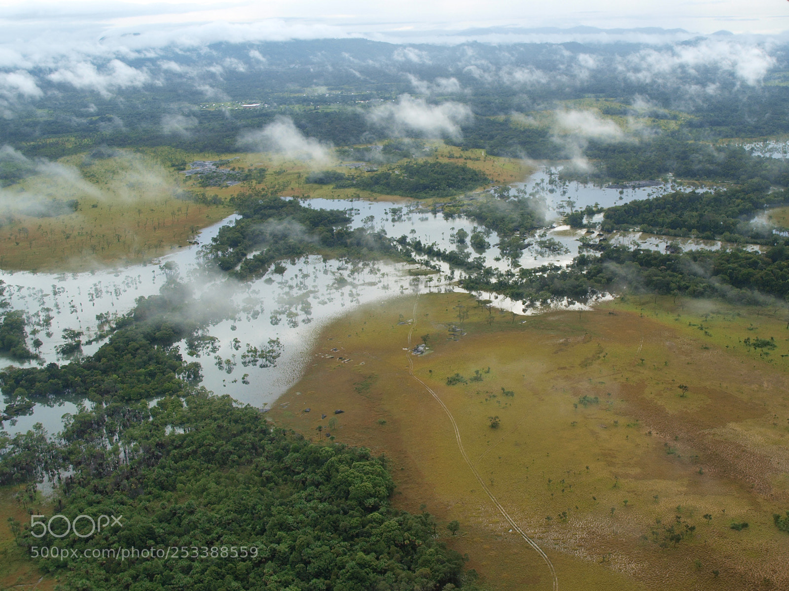 Olympus E-420 (EVOLT E-420) sample photo. River view from airplane photography