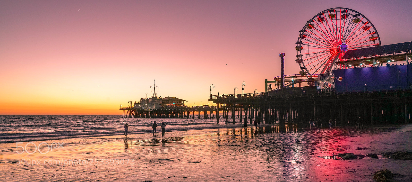 Sony a7R II sample photo. Santa monica sunset pier photography