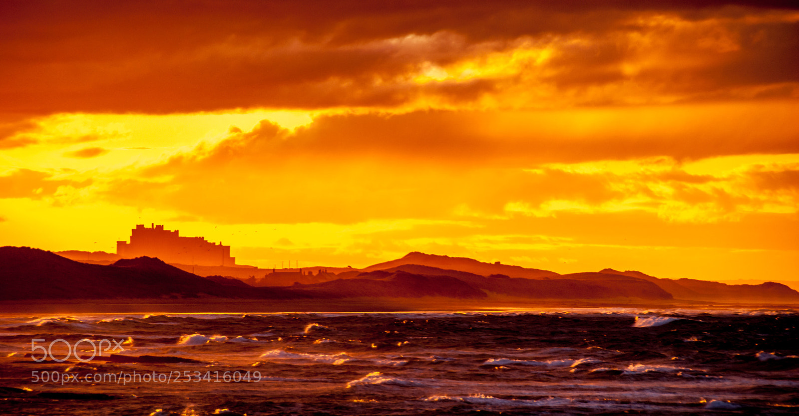 Nikon D80 sample photo. Bamburgh castle sunset photography