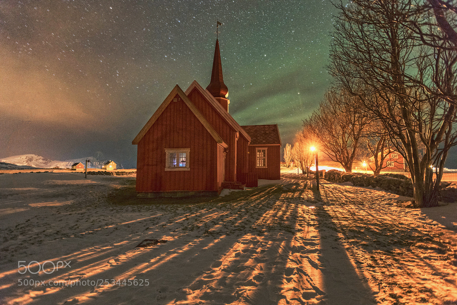 Canon EOS 5D Mark IV sample photo. Flakstad church at night photography