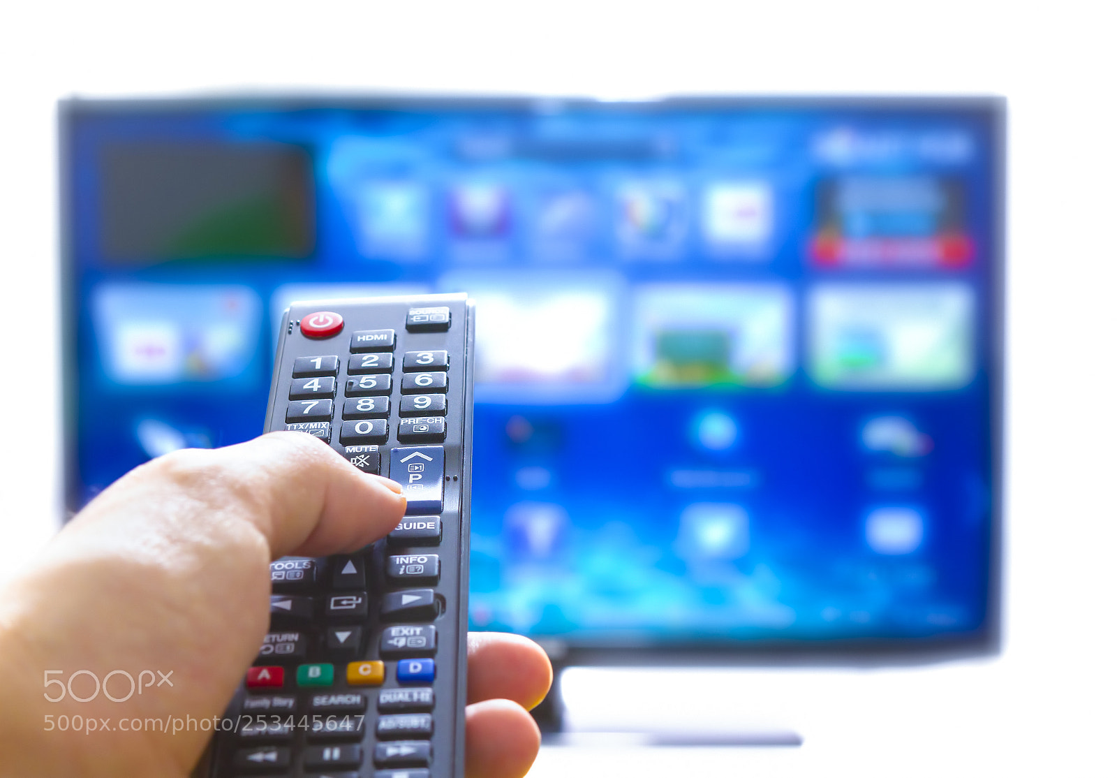 Canon EOS 5D Mark IV sample photo. Smart tv and hand photography