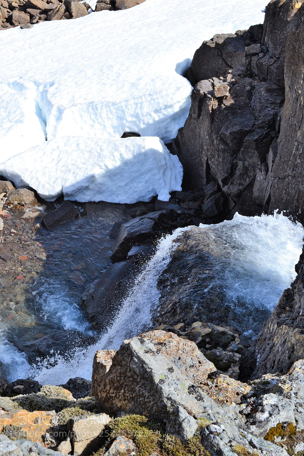 Nikon D3100 sample photo. Snowy waterfall photography