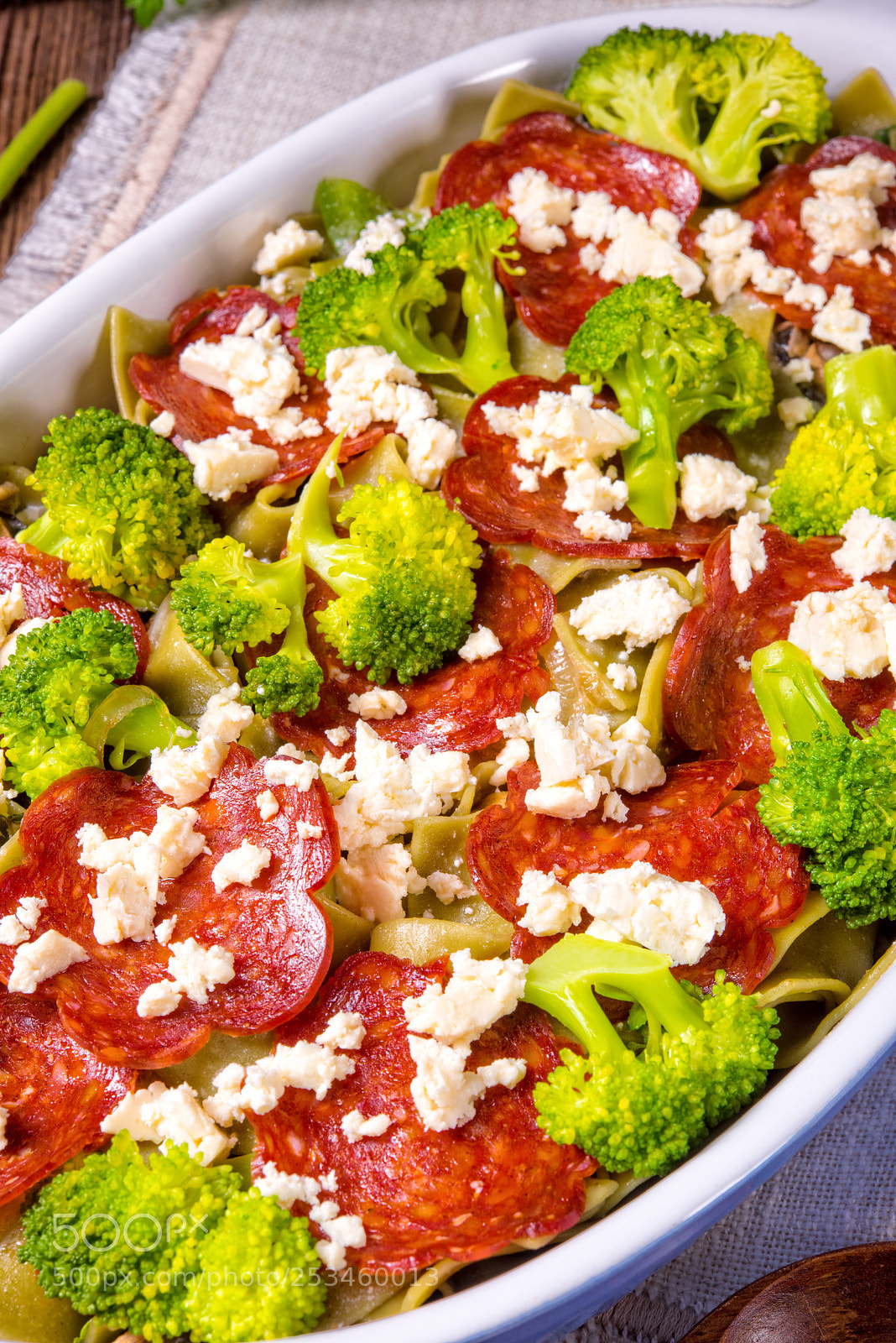 Nikon D810 sample photo. Pasta casserole with chorizo photography
