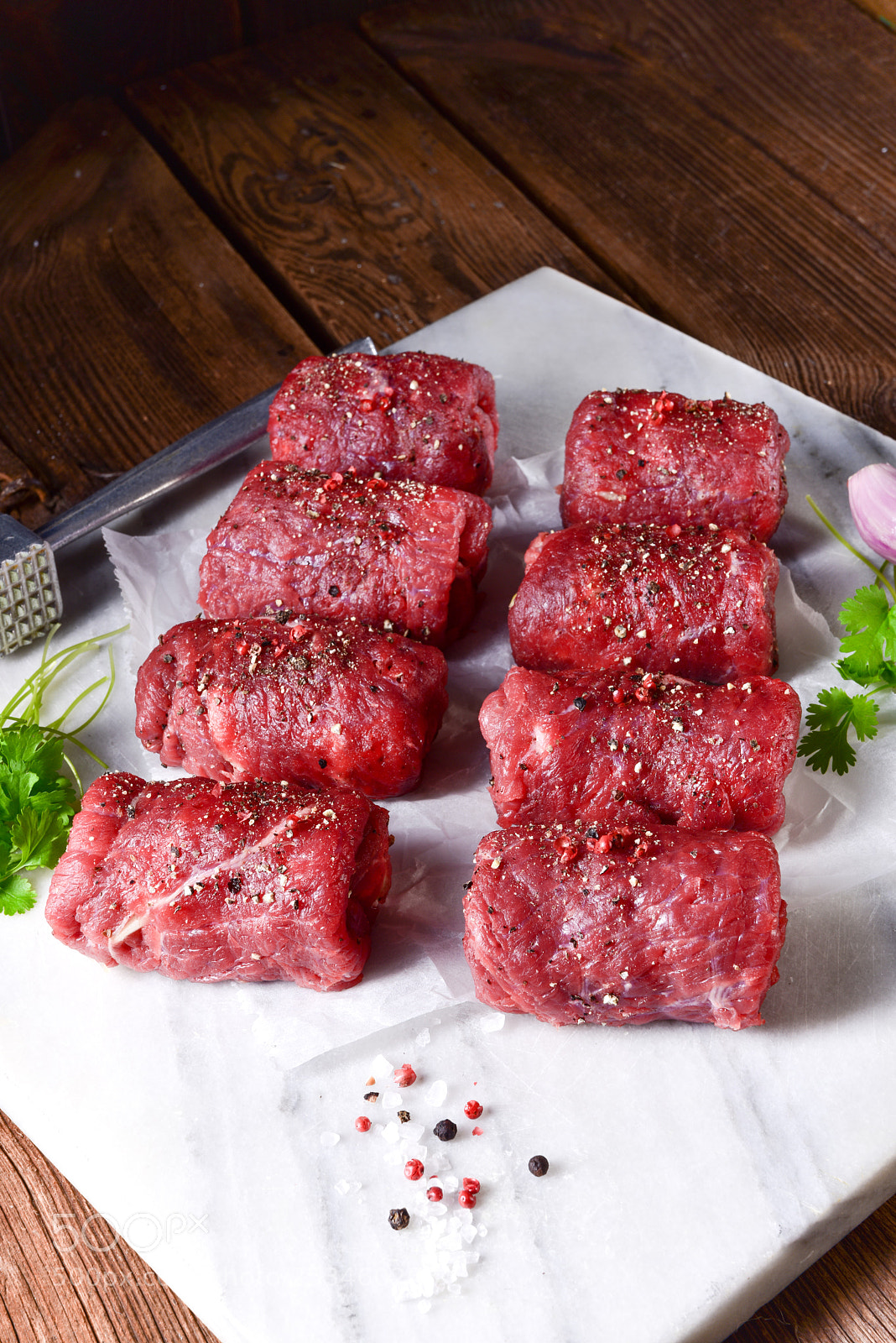 Nikon D810 sample photo. Fresh raw beef roulades photography