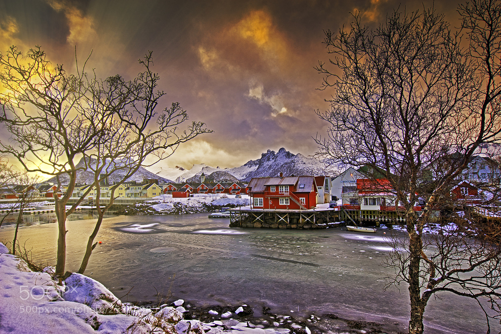 Sony a7 II sample photo. Sunset in svolvaer photography