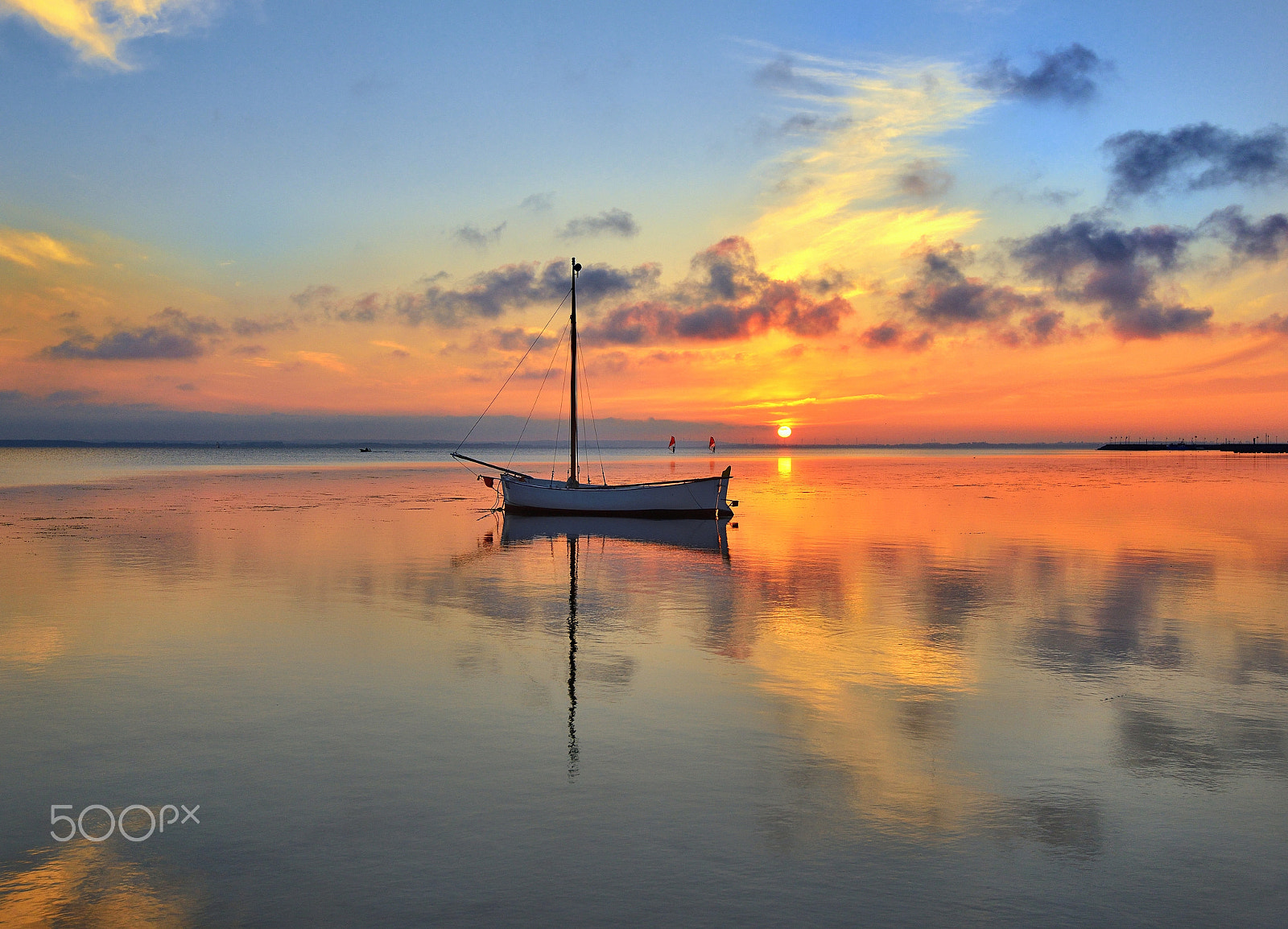 Nikon D800 + Nikon AF-S Nikkor 16-35mm F4G ED VR sample photo. The end of the day on the gulf of gdansk photography