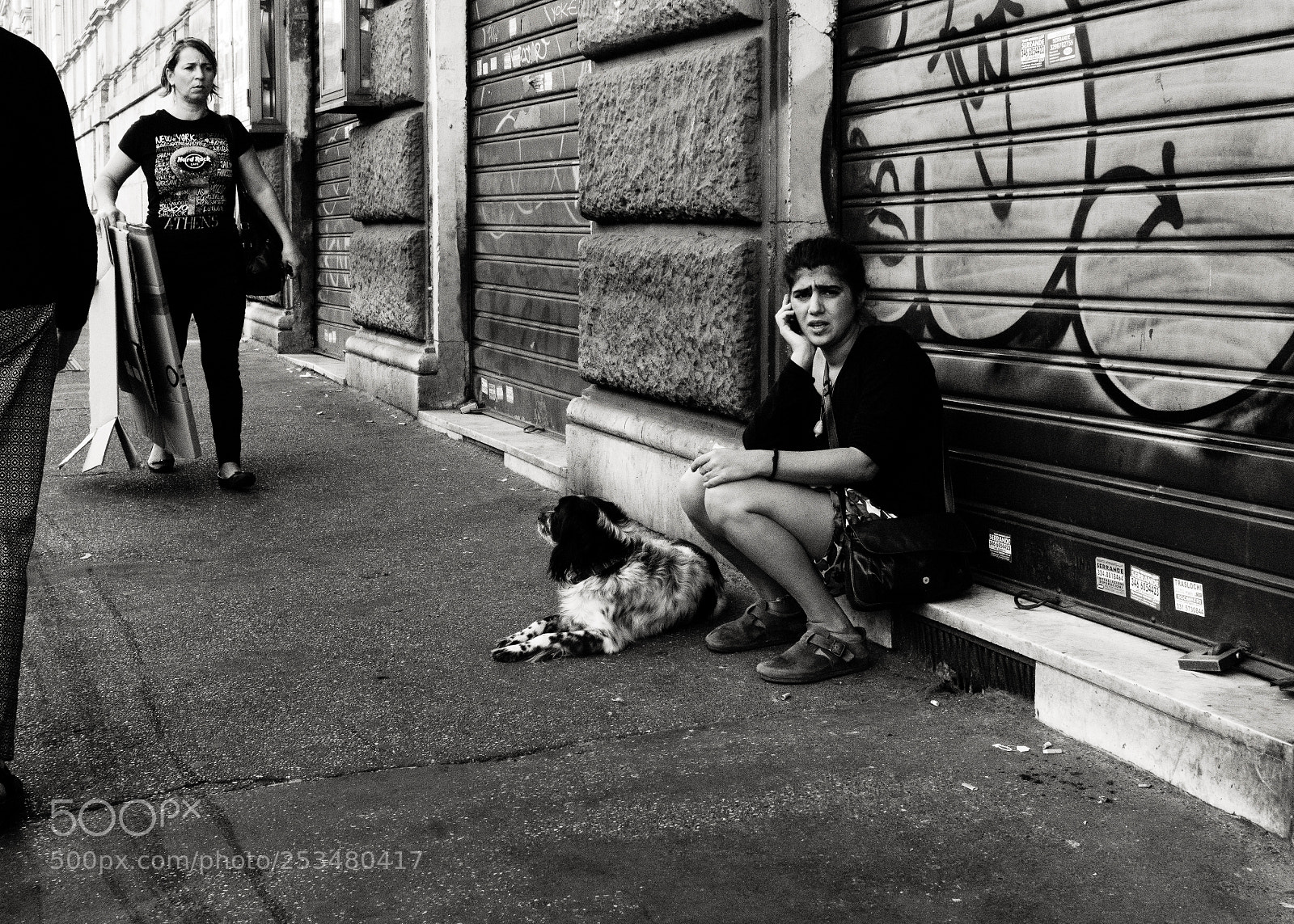 Sony a6500 sample photo. Woman sitting with dog photography