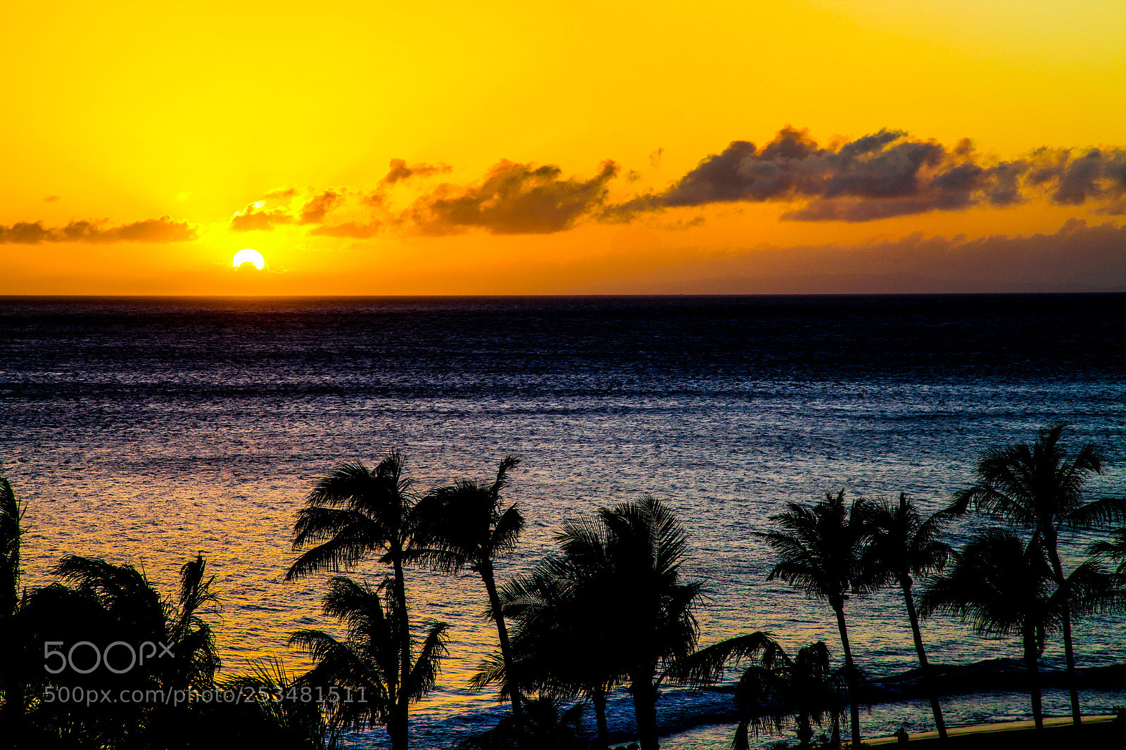 Canon EOS 5D Mark II sample photo. Sunset over maui, hawaii. photography