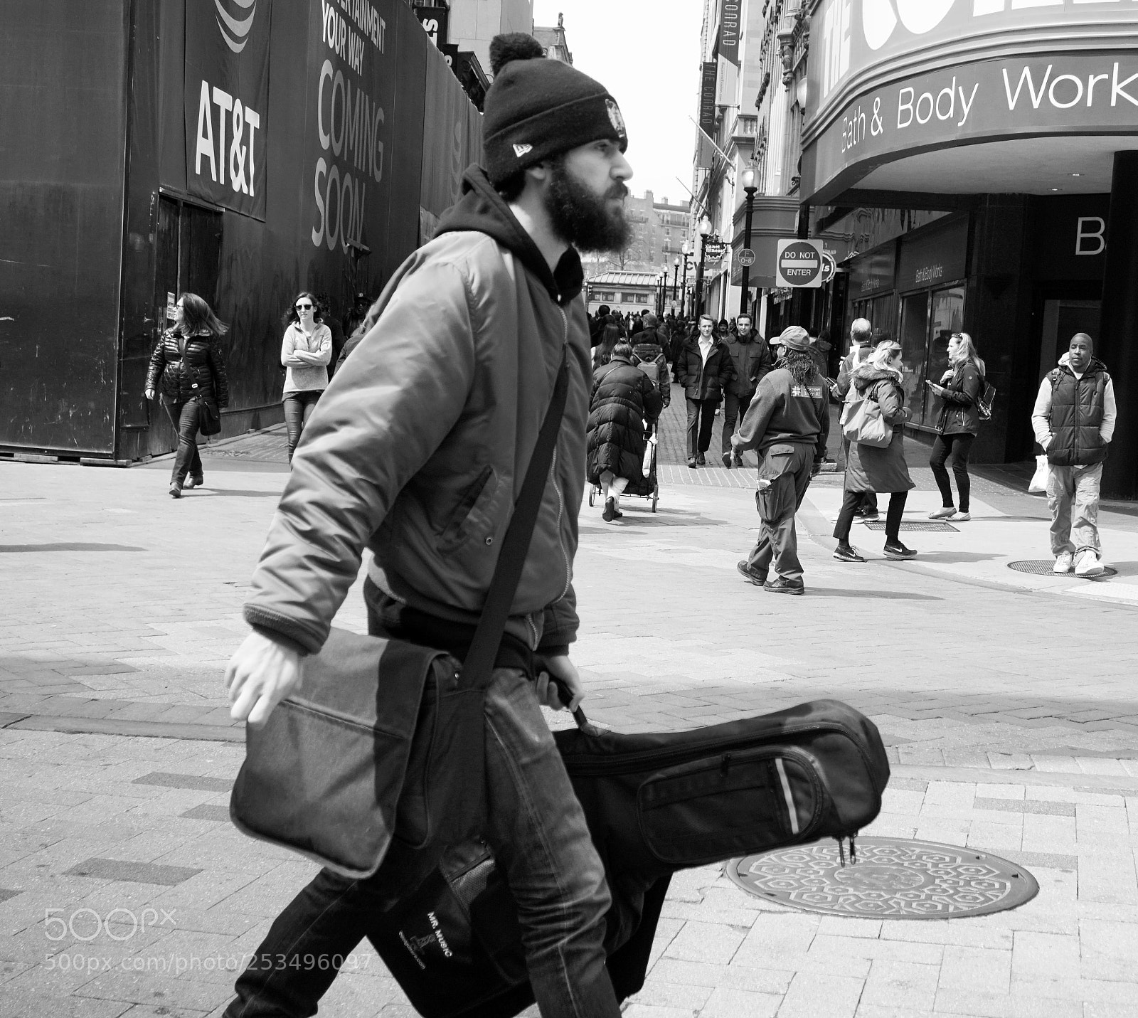 Sony a6500 sample photo. Street performer on his photography