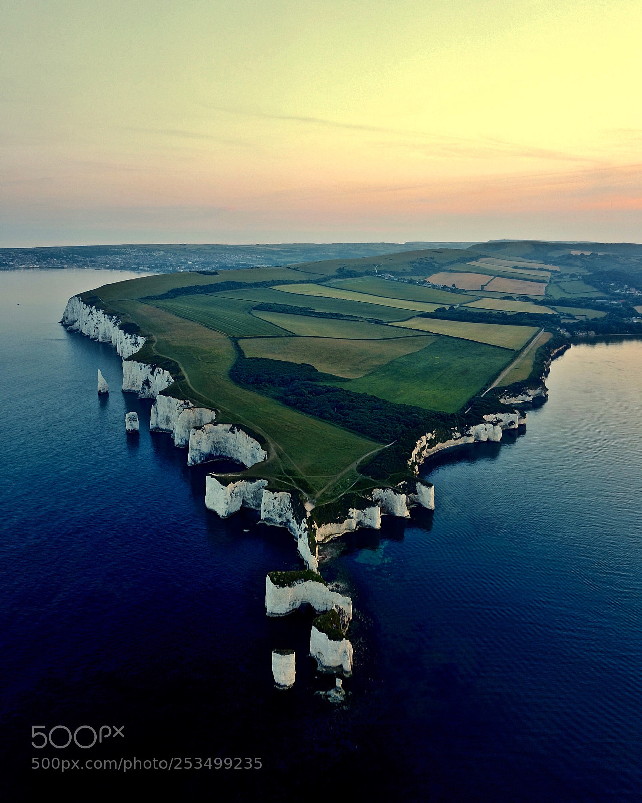 DJI FC220 sample photo. Old harry at sunset photography