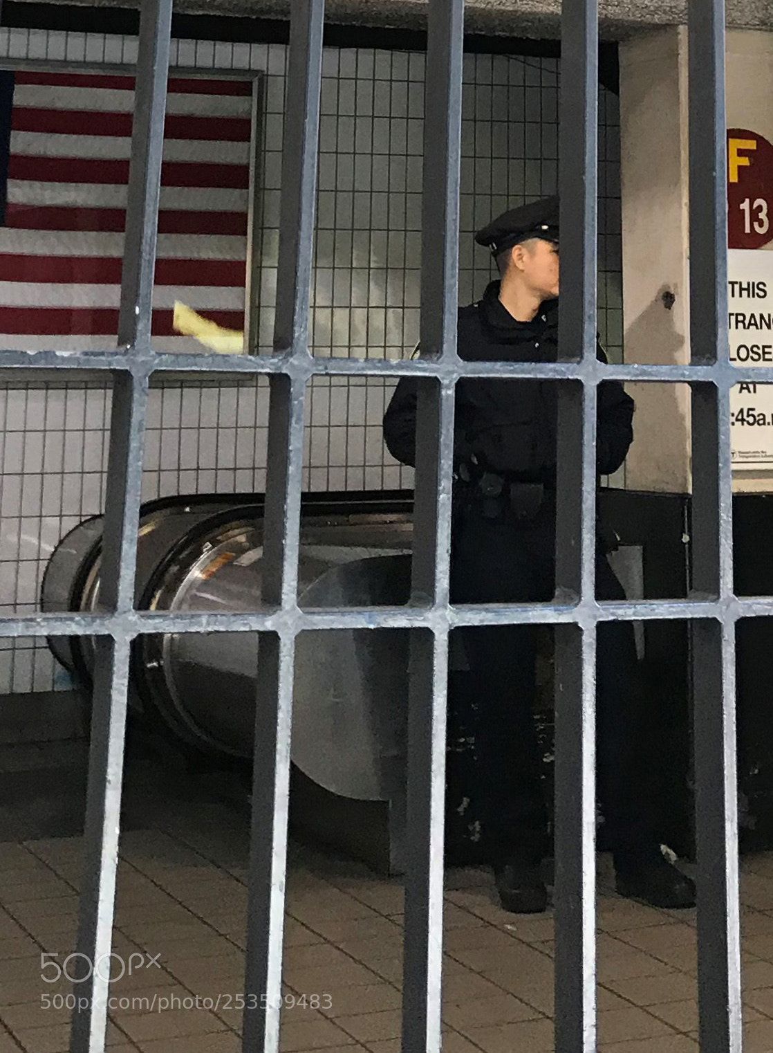Apple iPhone 7 Plus sample photo. Boston transit cop behind photography