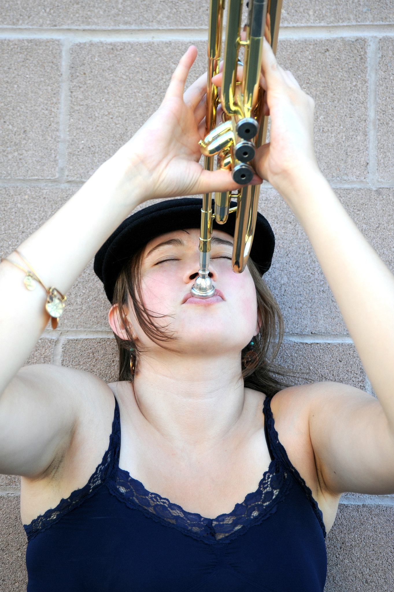 Nikon D3 sample photo. Female trumpet player. photography