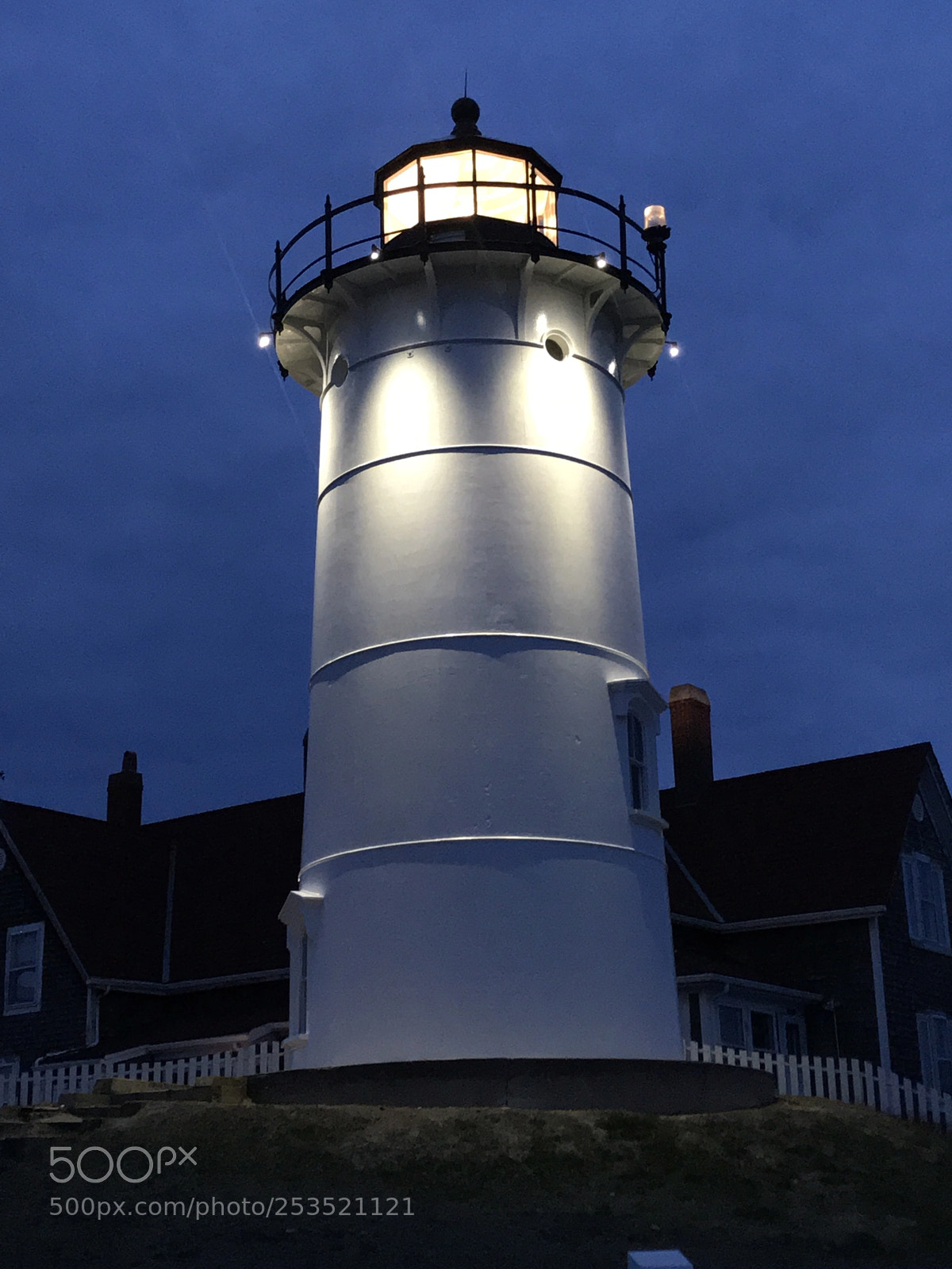Apple iPhone 7 Plus sample photo. Nobska light at dusk photography