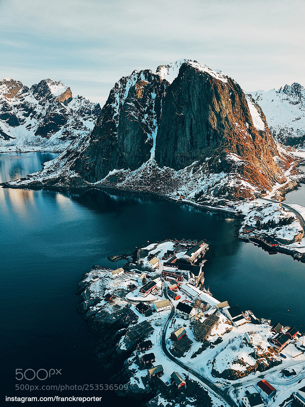 DJI FC220 sample photo. Aerial view of hamnoy photography