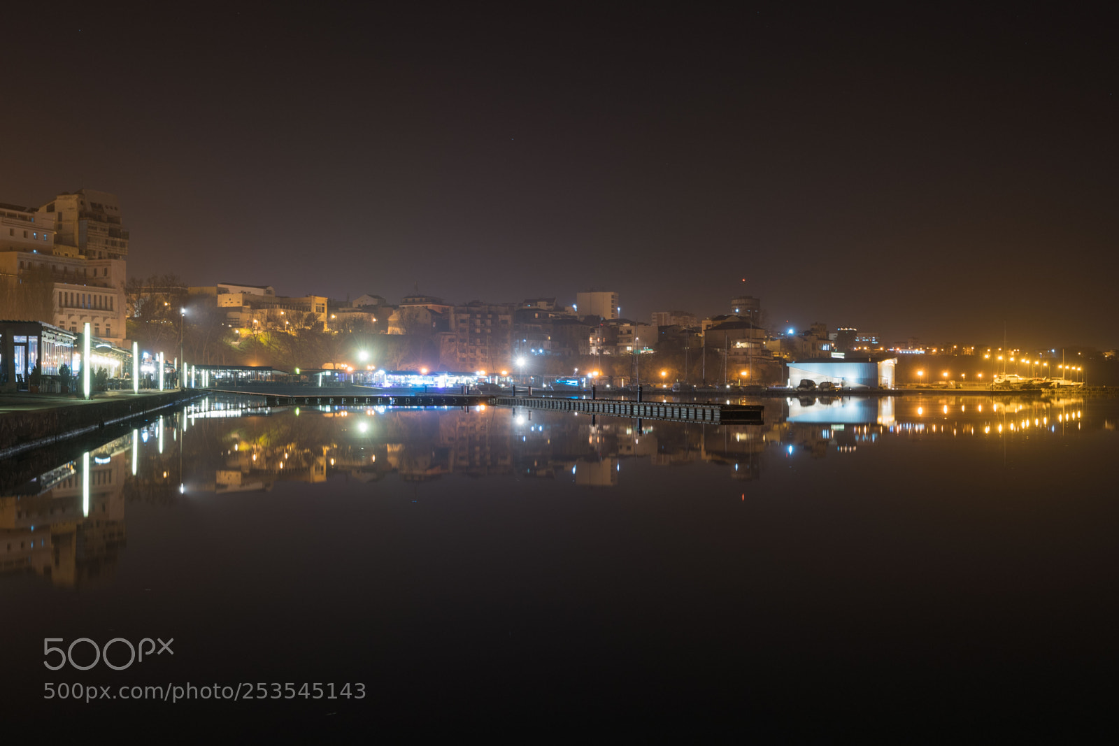 Sony a7R II sample photo. Empty harbor by night photography