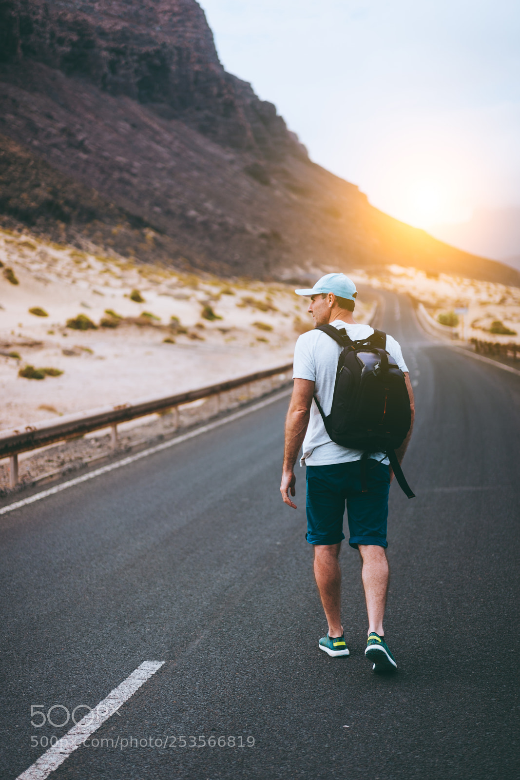 Sony a7 II sample photo. Traveler with backpack walks photography