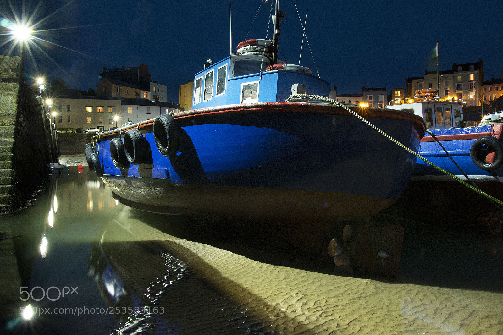 Canon EOS 70D sample photo. Tenby harbour at night photography