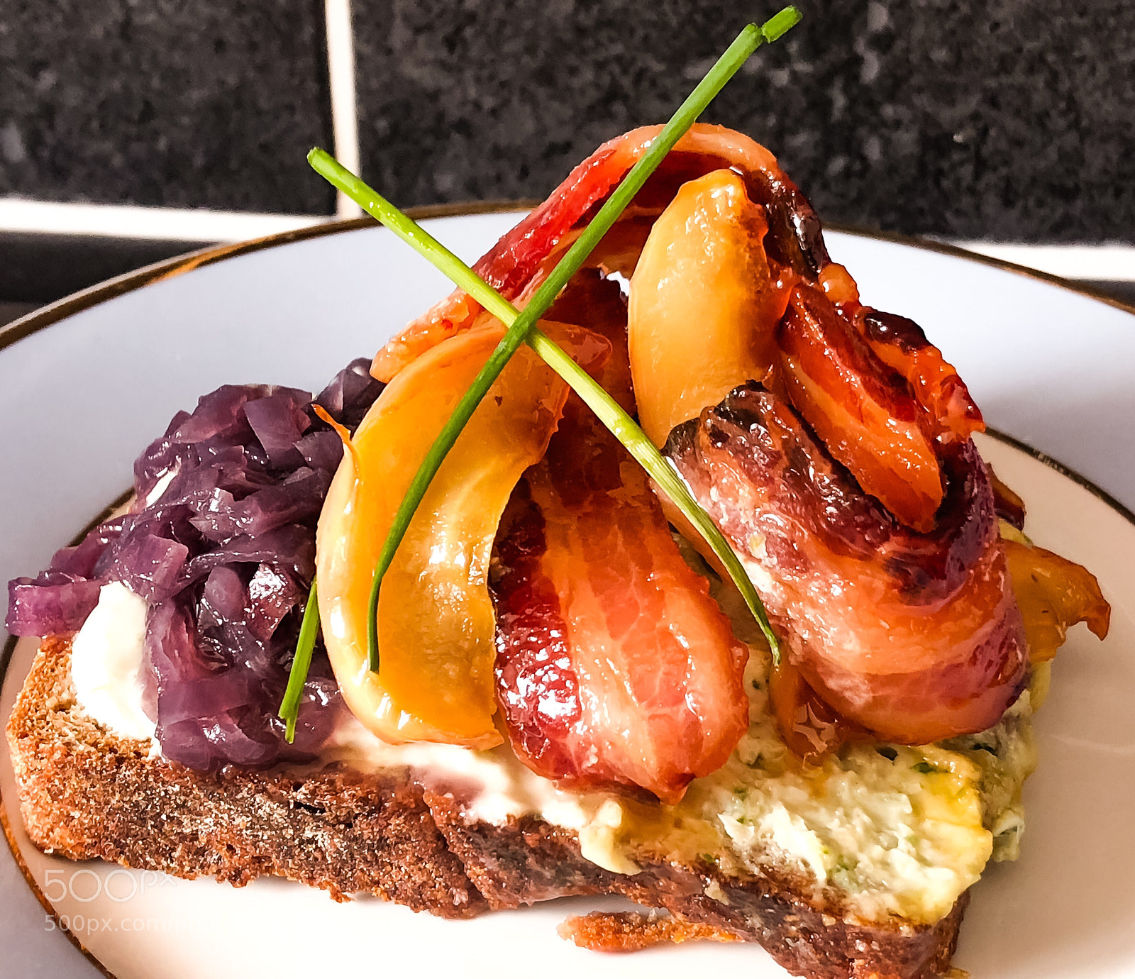 Apple iPhone 8 Plus sample photo. An open rye sandwich photography