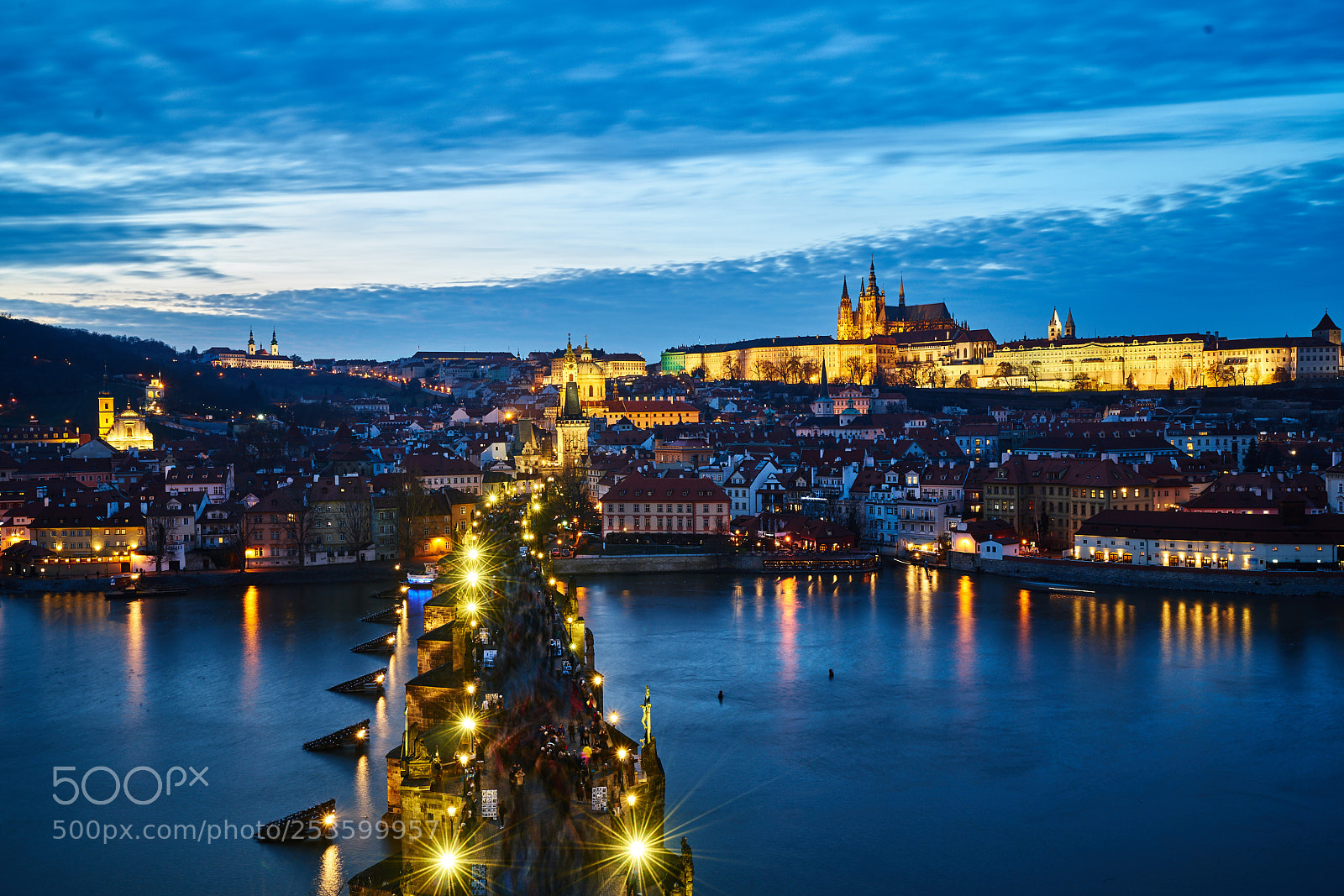 Sony a7R II sample photo. Night in prague photography