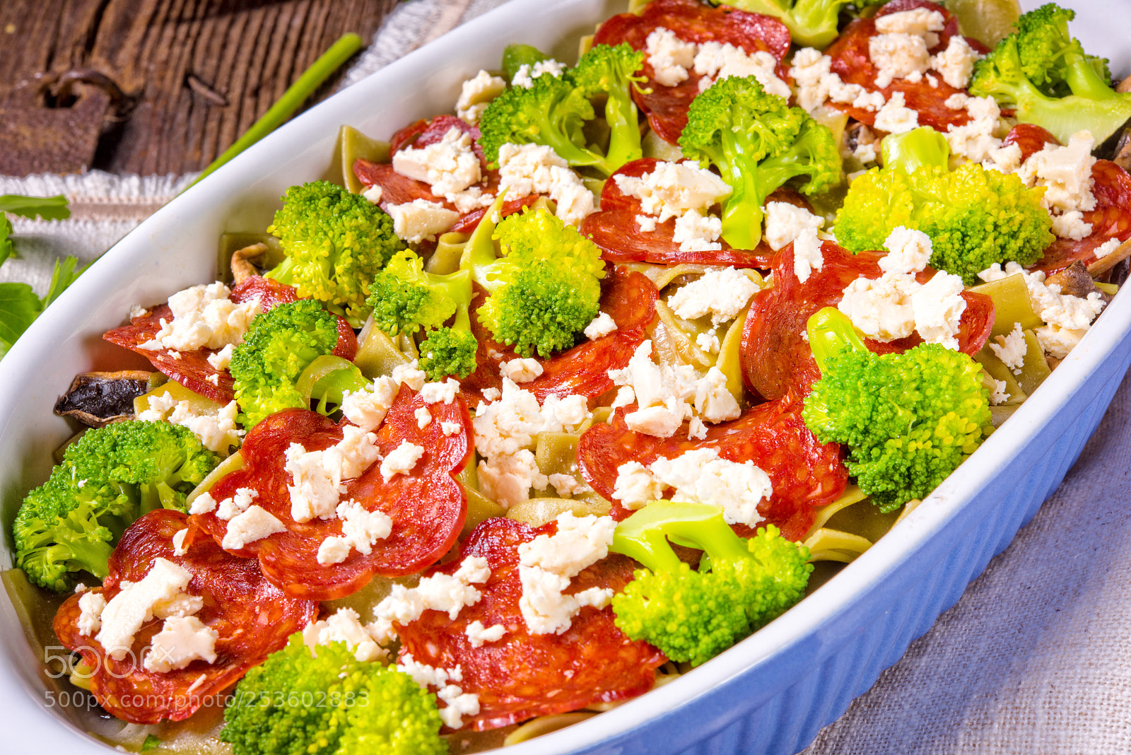 Nikon D810 sample photo. Pasta casserole with chorizo photography