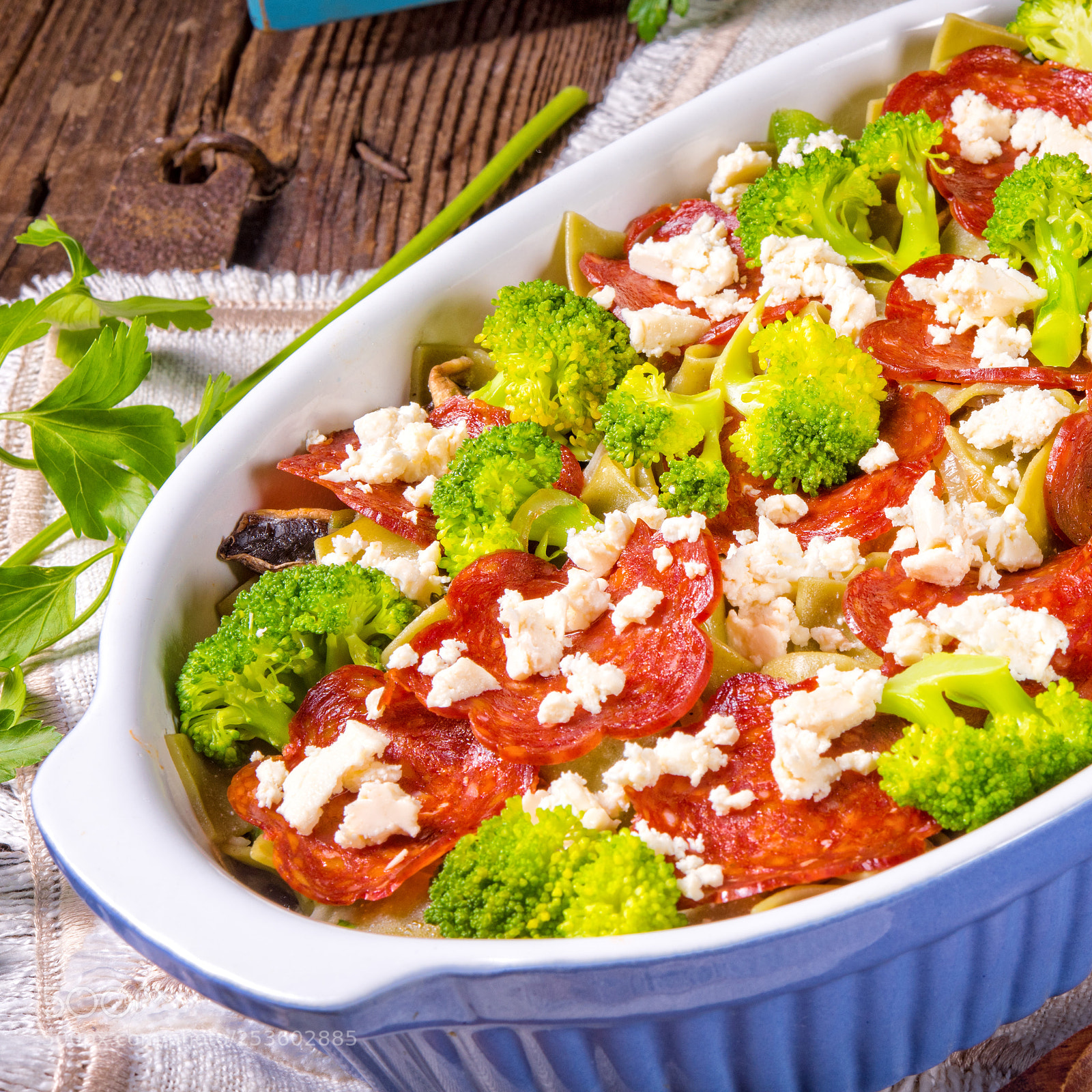 Nikon D810 sample photo. Pasta casserole with chorizo photography