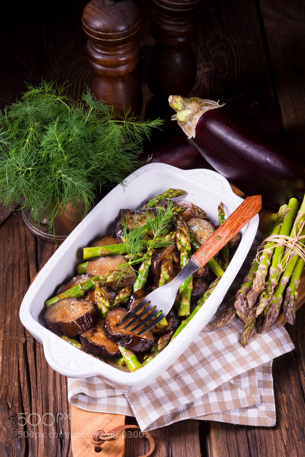 Nikon D810 sample photo. Eggplant casserole with green photography