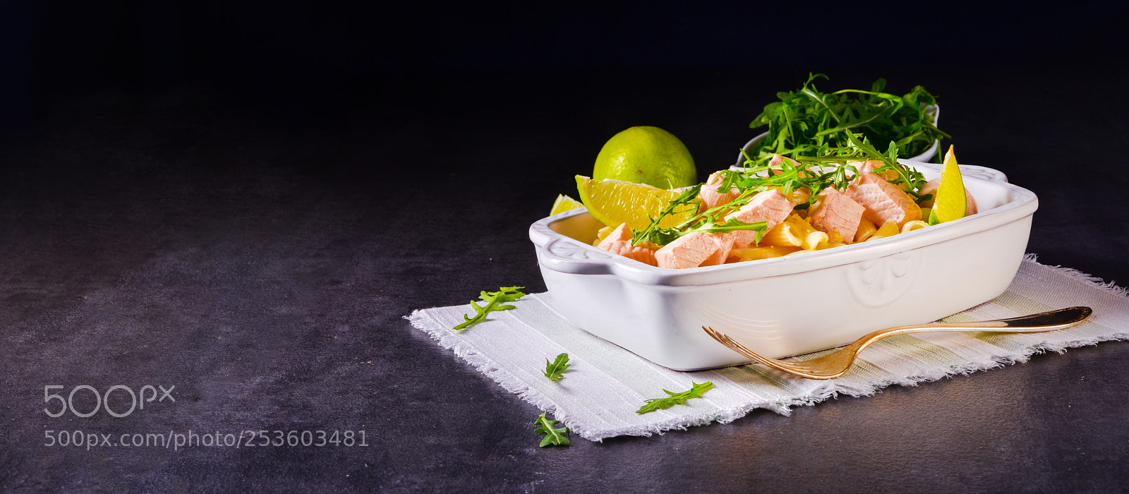 Nikon D810 sample photo. Salmon with penne noodle photography