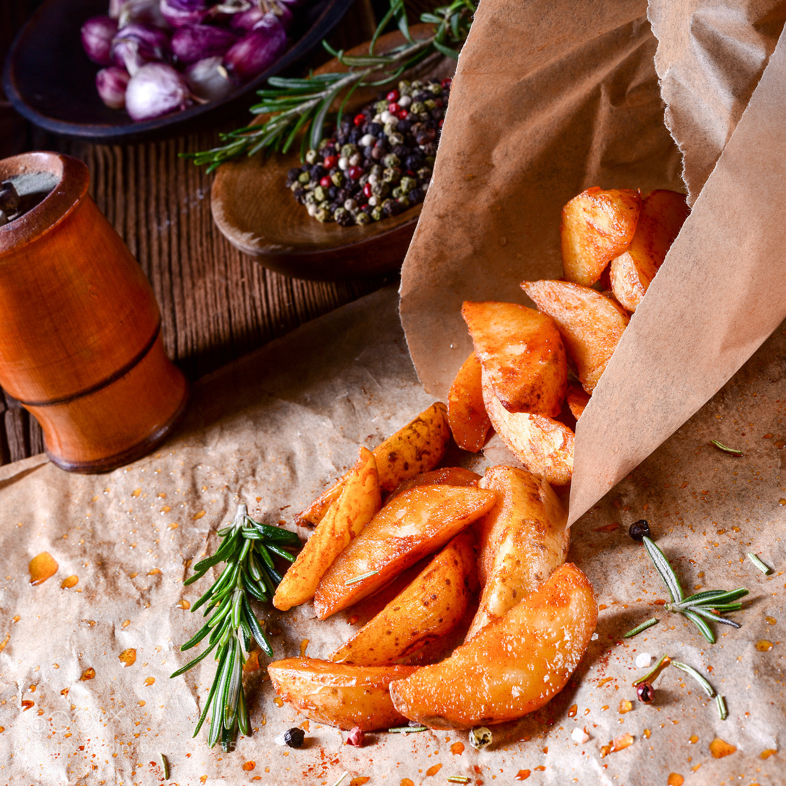 Nikon D810 sample photo. Rosemary potato wedges from photography