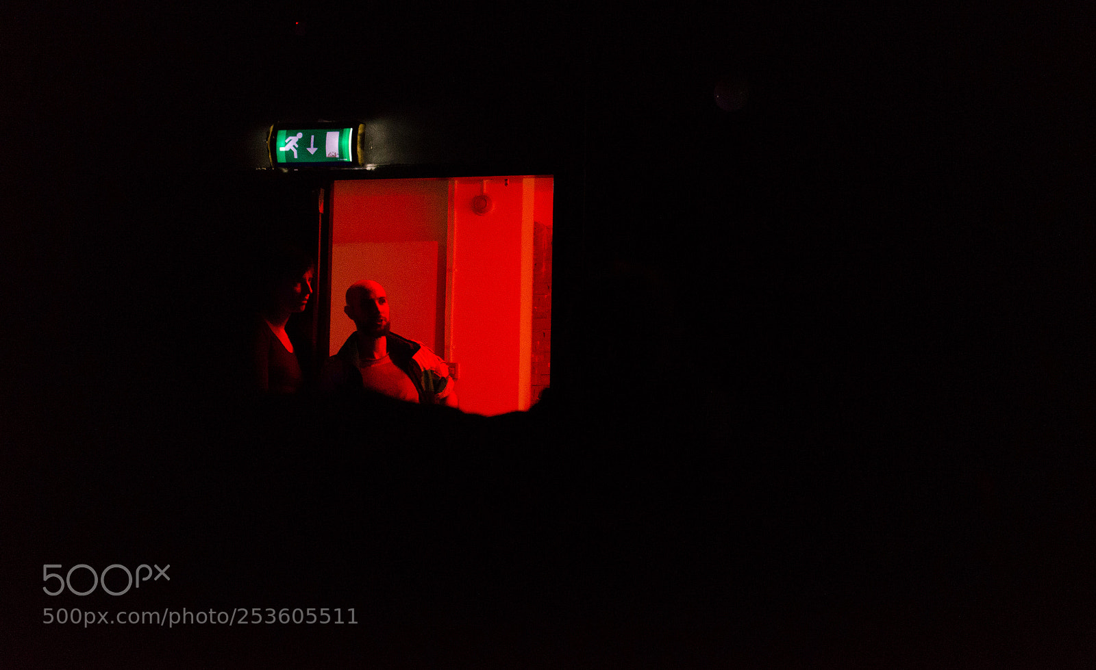 Nikon D5100 sample photo. Red exit green movie photography
