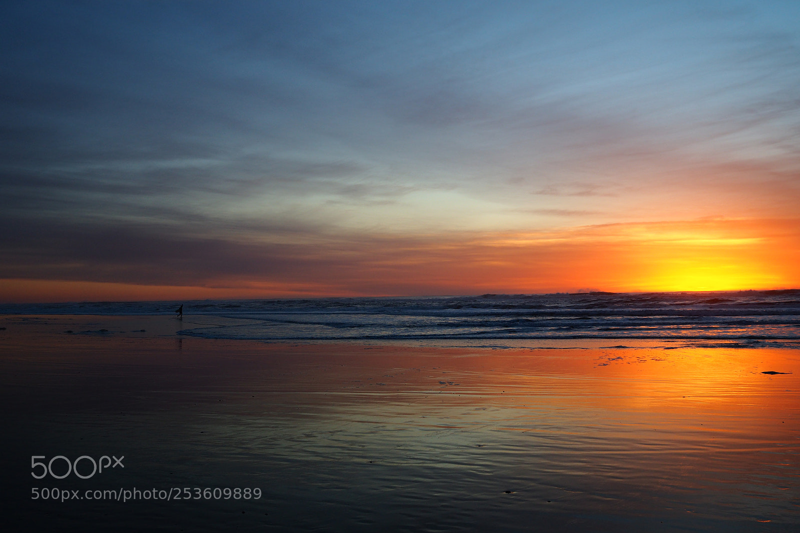 Olympus PEN-F sample photo. Surfer at sunset photography