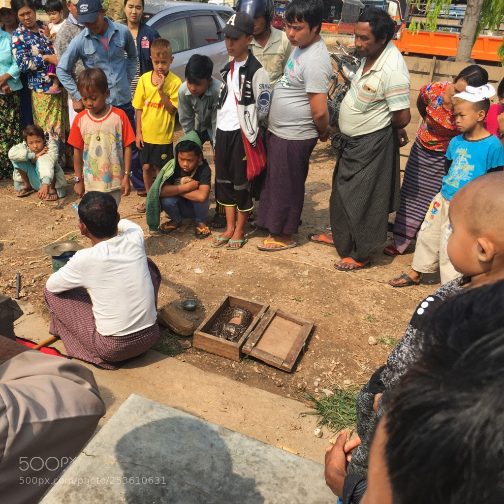 Apple iPhone 6s sample photo. Snake charmer, nyaungshwe photography