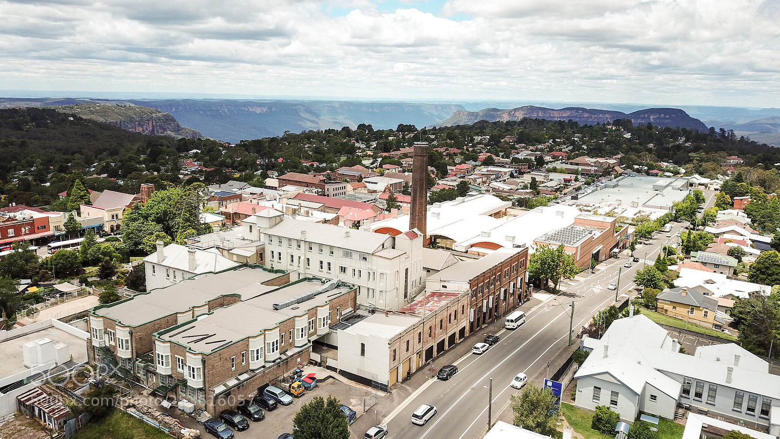 DJI FC220 sample photo. Looking across katoomba to photography