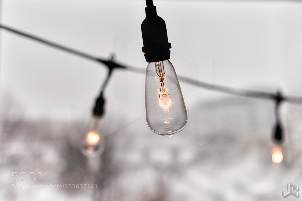 Nikon D610 sample photo. Outdoor edison bulbs photography