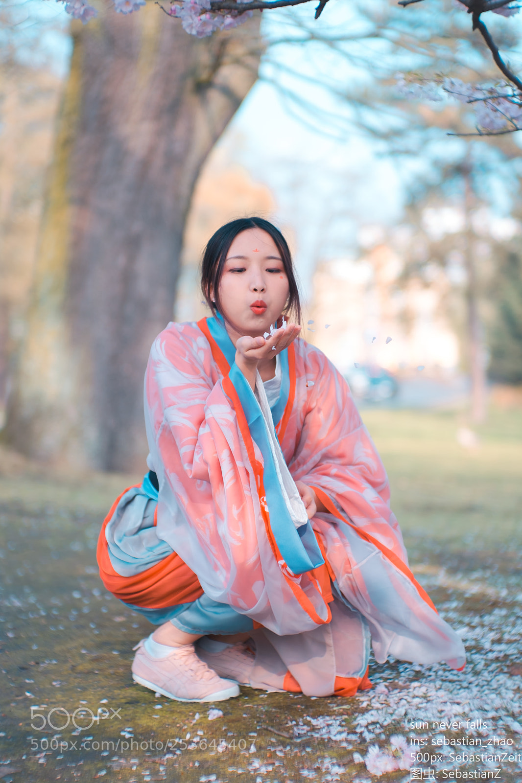 Fujifilm X-T20 sample photo. Sakura & han chinese clothing photography