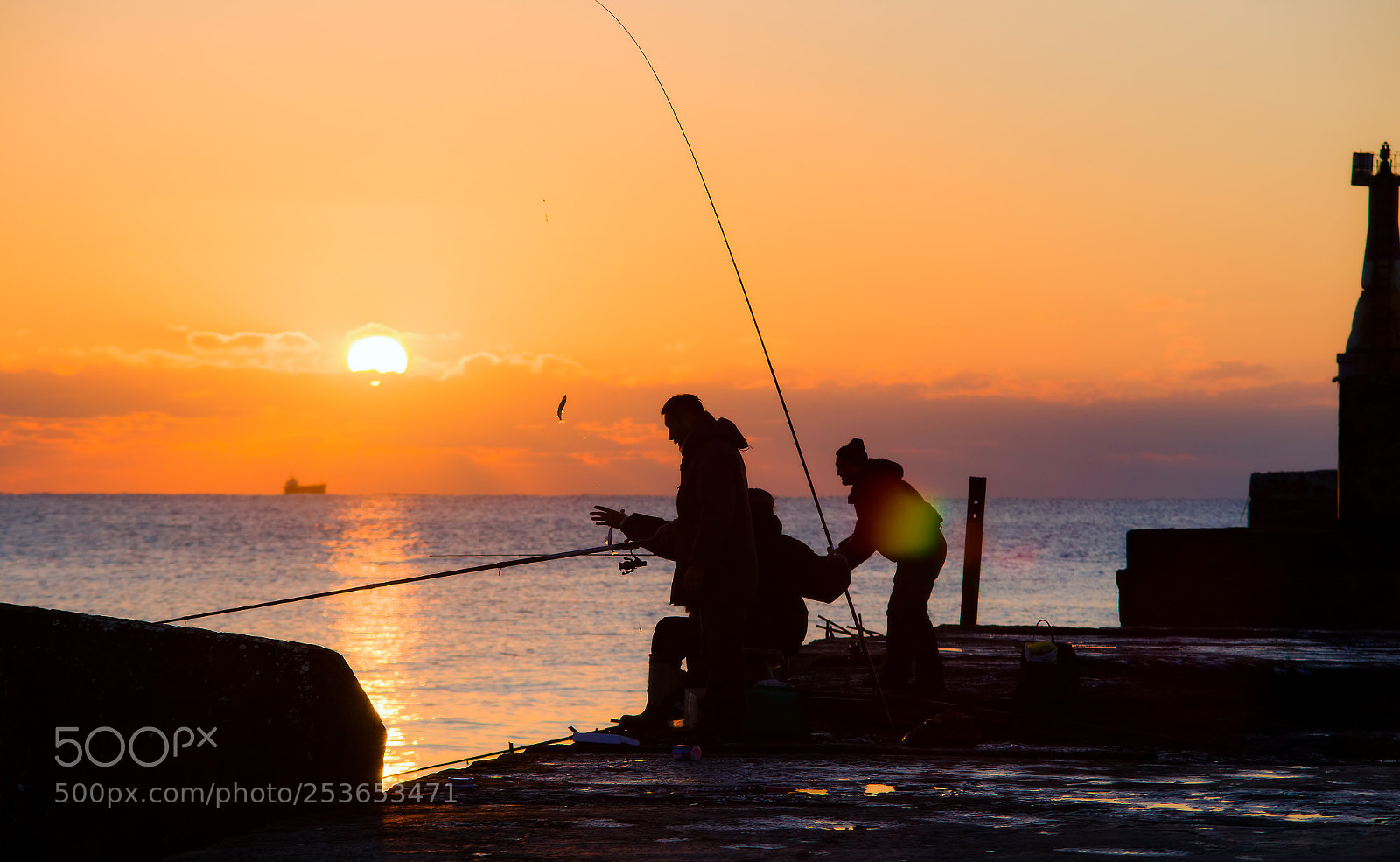 Sony Alpha DSLR-A850 sample photo. Evening fishing at sea. photography