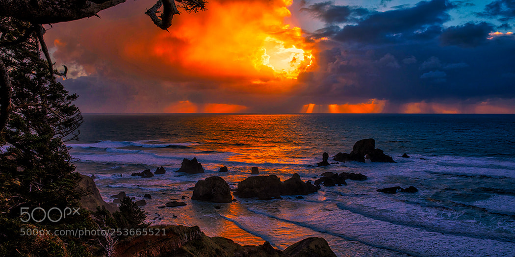 Canon EOS 5D Mark IV sample photo. Ecola sunset sky photography