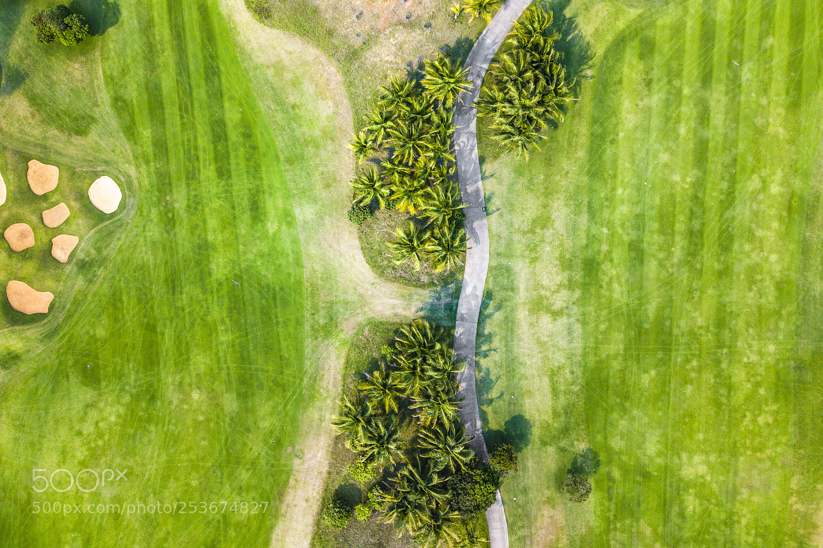 DJI FC220 sample photo. Golf courses on volcanic photography