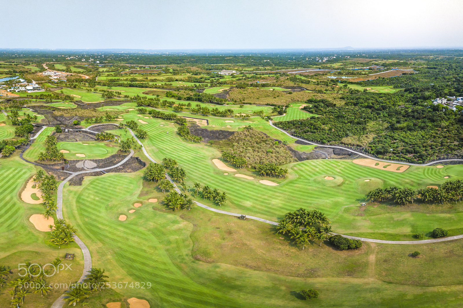 DJI FC220 sample photo. Golf courses on volcanic photography