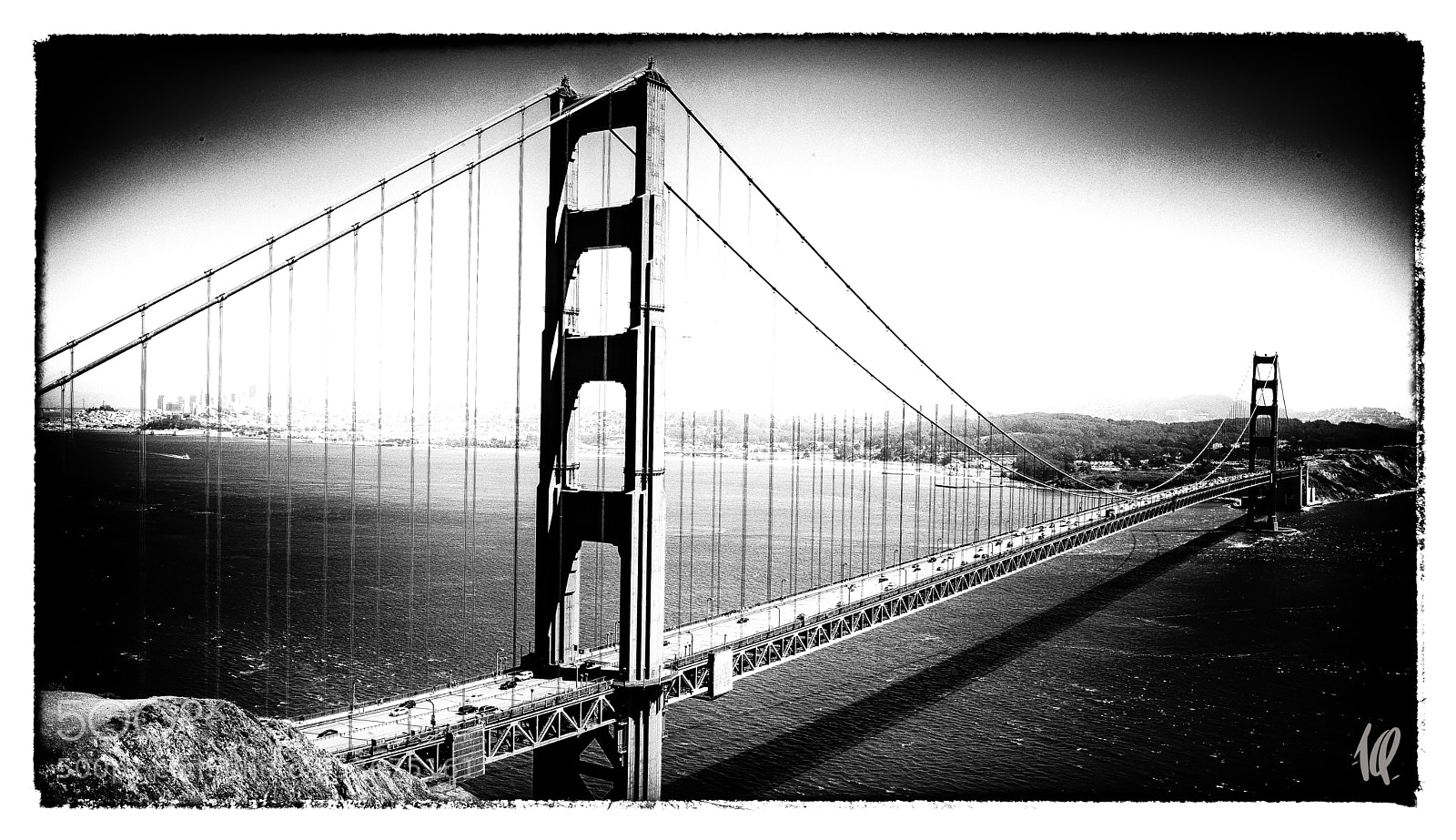Nikon D5 sample photo. Golden gate in black photography