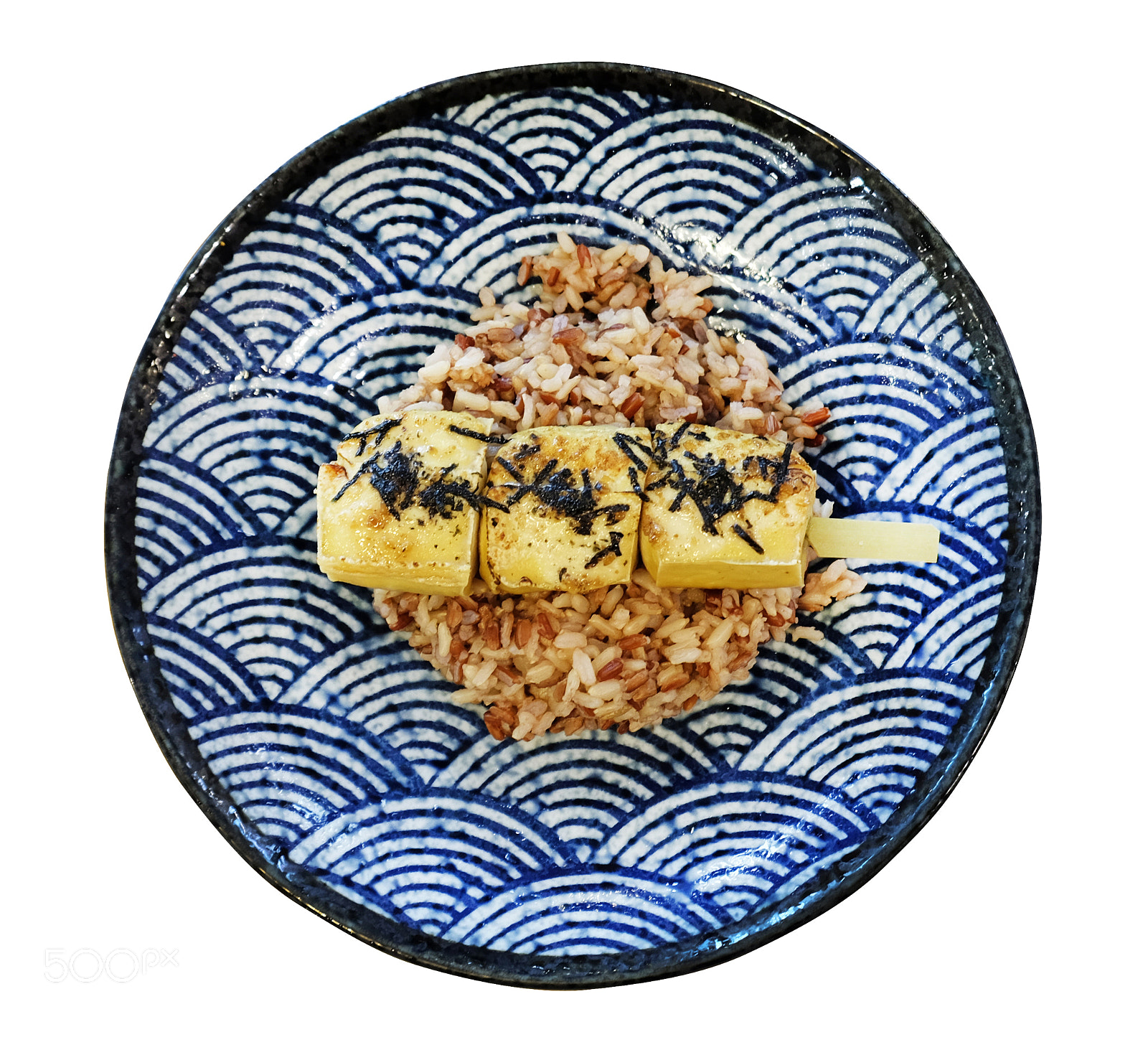 Fujifilm X-T1 sample photo. Tofu skewer brown rice photography