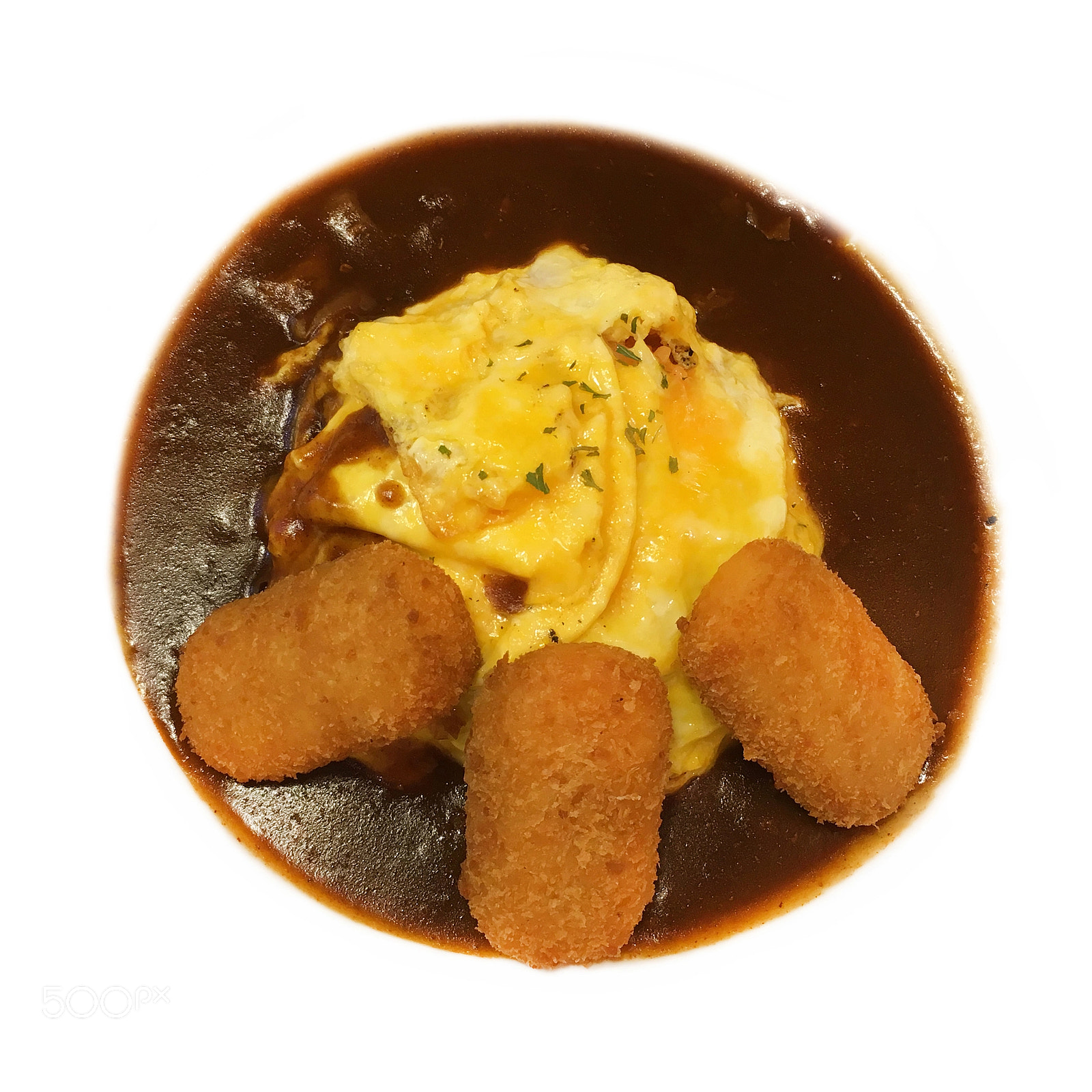 Apple iPhone 6s sample photo. Croquette demi omelette rice photography
