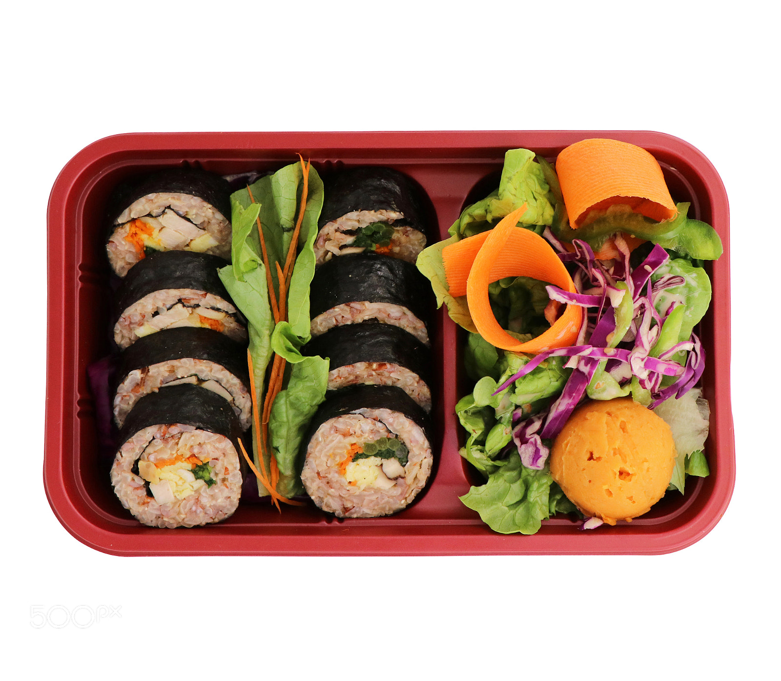 Canon EOS 80D sample photo. Veggie gimbap with salad photography