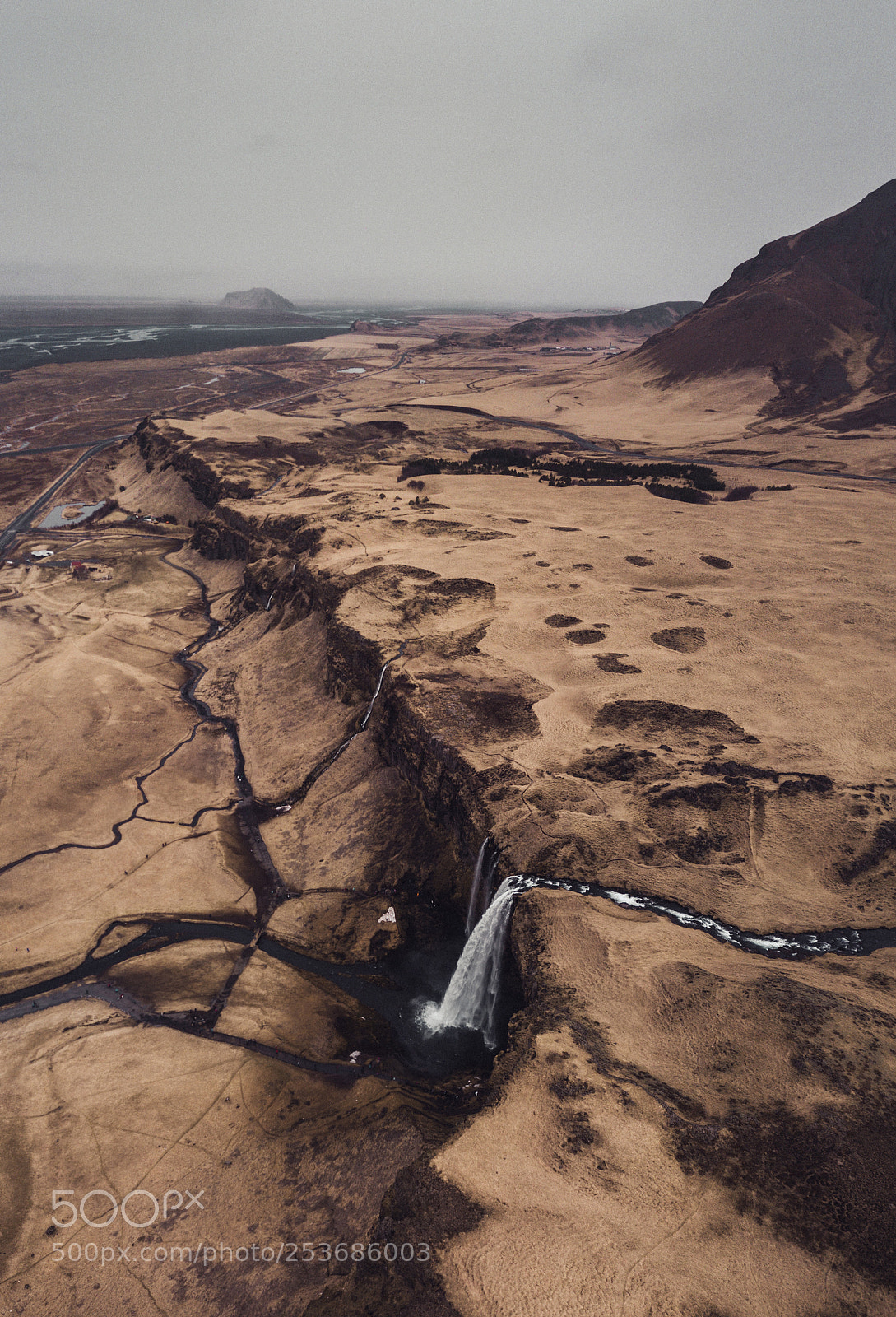 DJI FC220 sample photo. Seljalandfoss from above photography