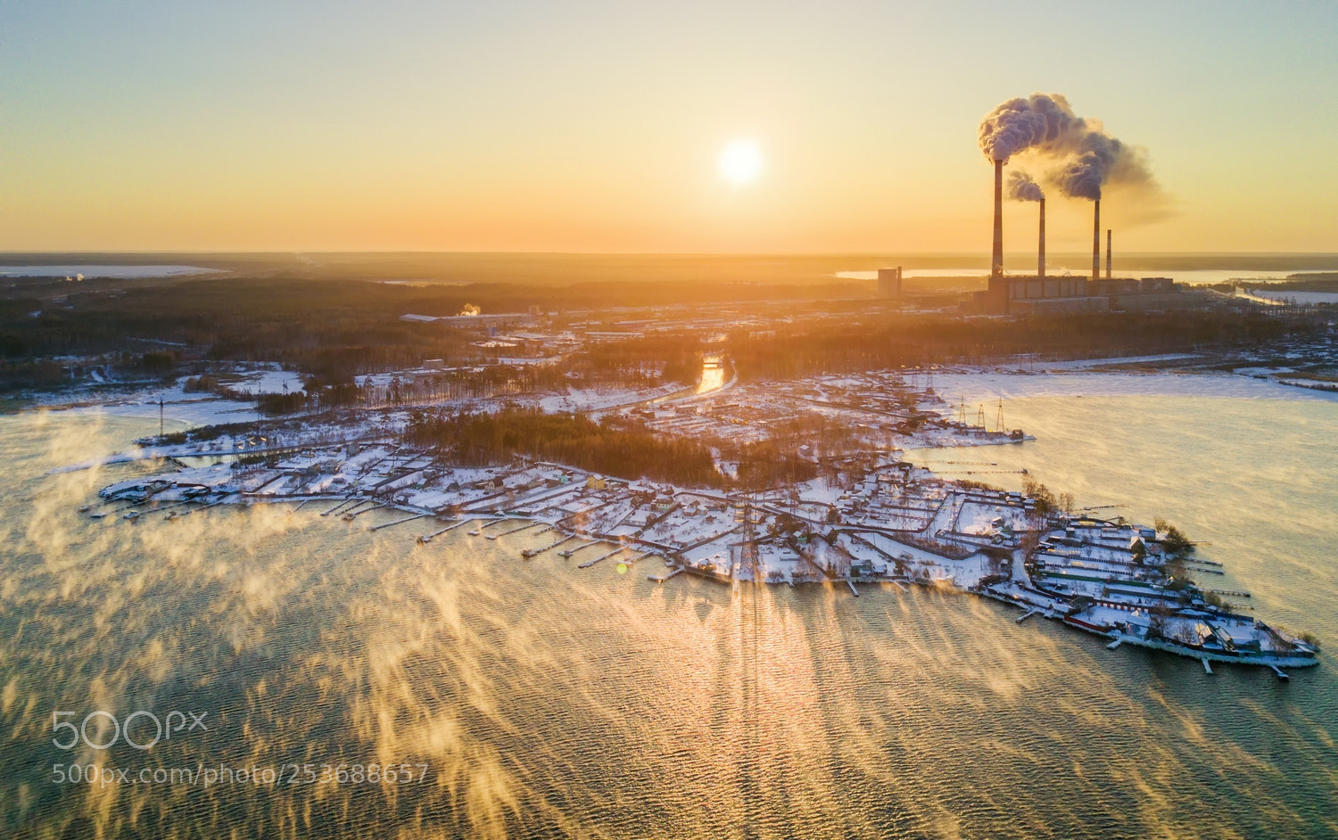 DJI FC220 sample photo. Morning at the dam photography