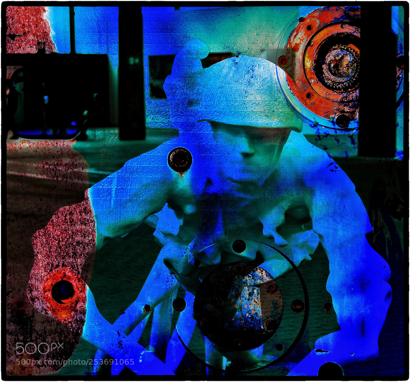 Nikon D300S sample photo. Rust & a blue object photography