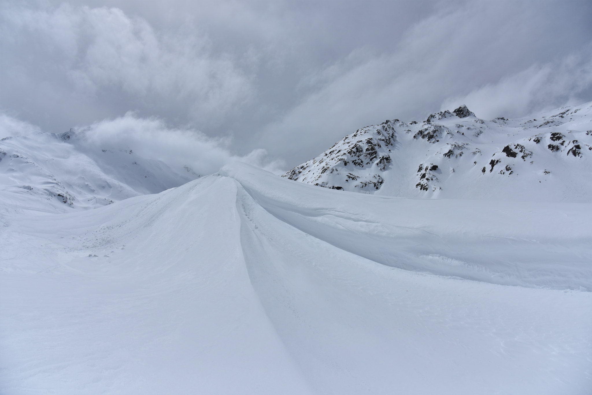 Nikon AF-S Nikkor 24-120mm F4G ED VR sample photo. Snow formations at the great st. bernard photography