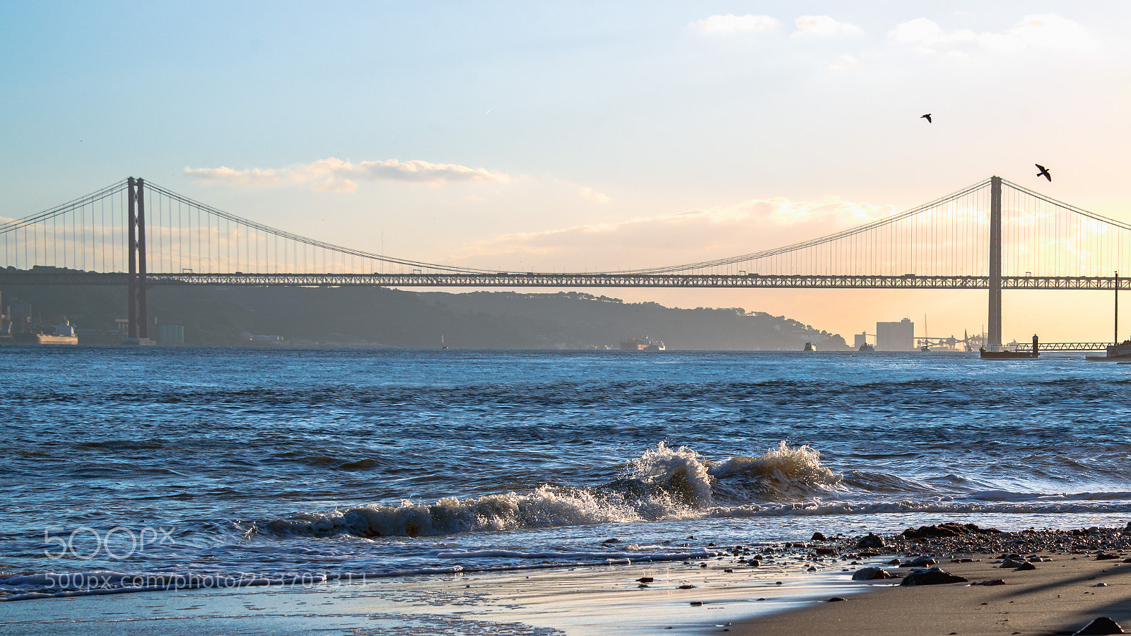 Nikon D800 sample photo. Lisbon bay bridge photography