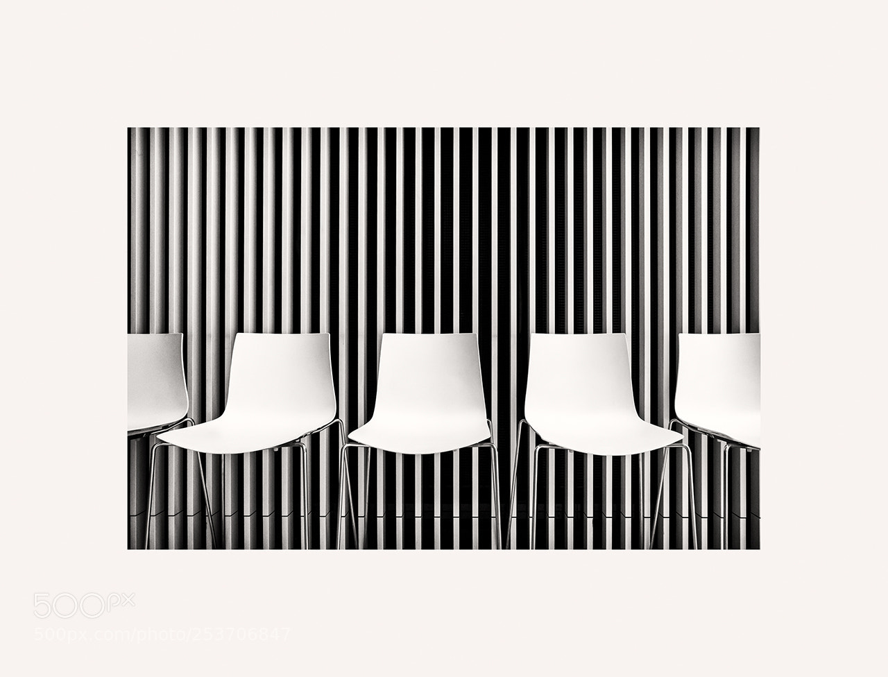 Sony a6300 sample photo. White chairs on white-black photography