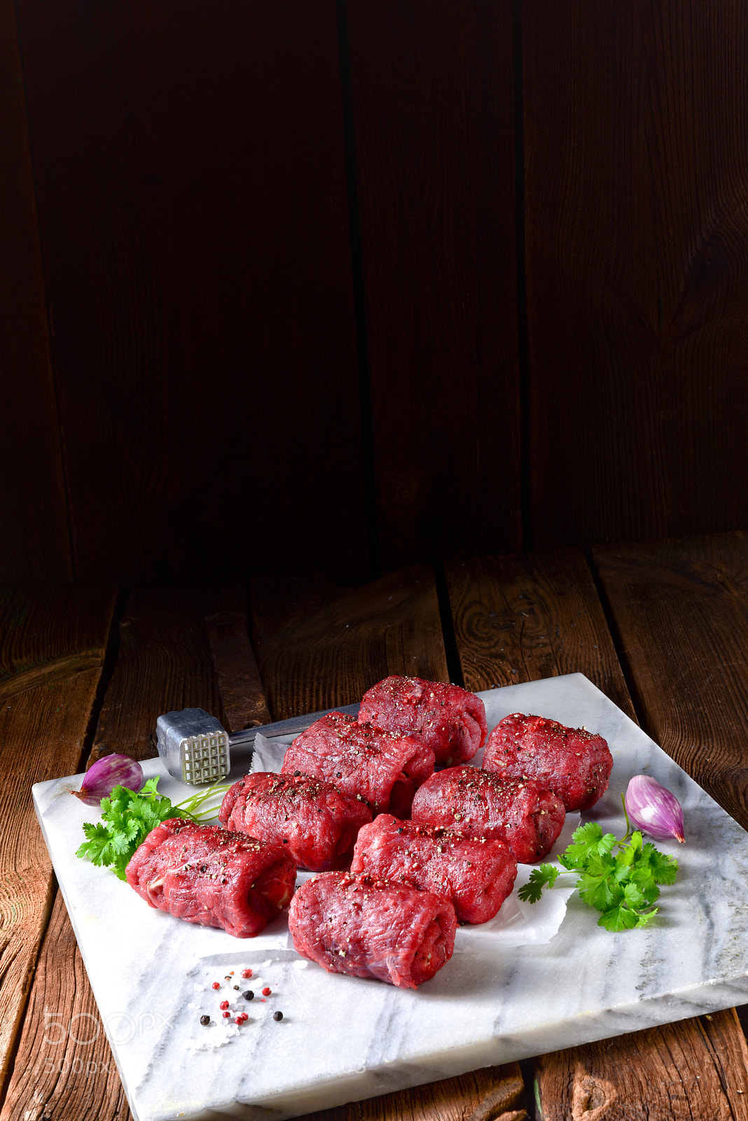Nikon D810 sample photo. Fresh raw beef roulades photography