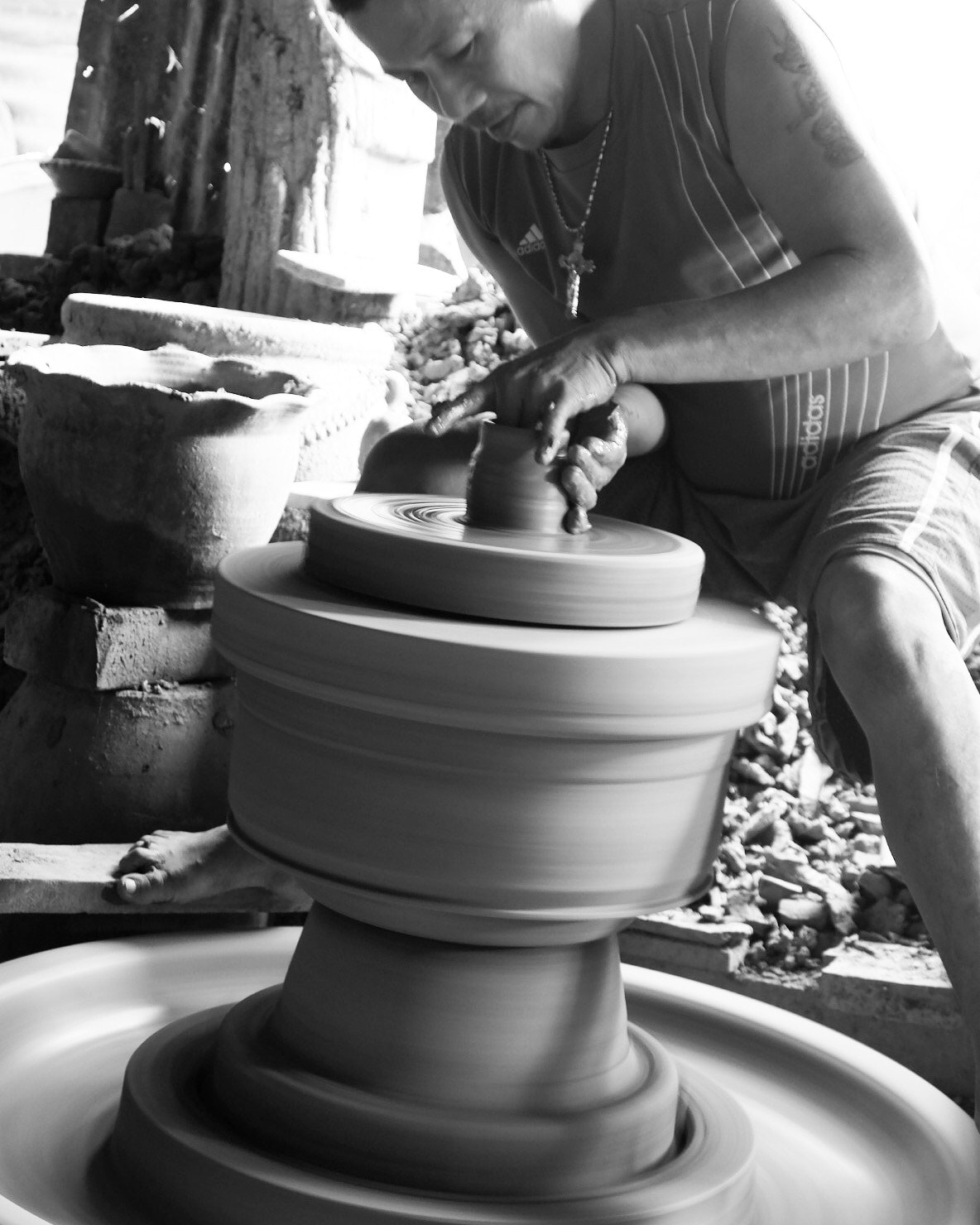 Fujifilm X-A10 sample photo. Traditional jar making  photography